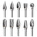 Tungsten Carbide Rotary Burr Set for Dremel, 10PCS Carbide Double Cut Carving Burr Bits with 1/8” Shank Rotary Tool Accessories for Woodworking, Engraving, Drilling, Steel Metal Working