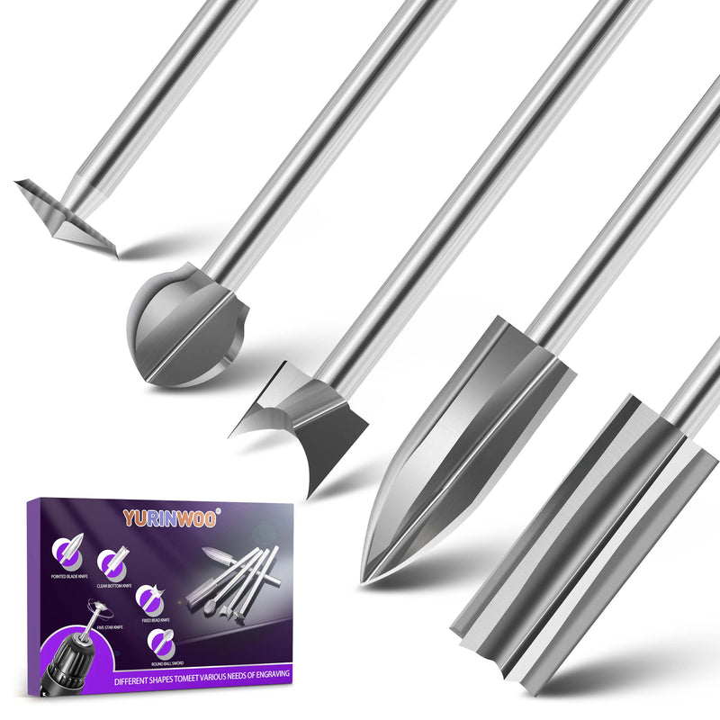 5Pcs HSS Wood Carving Drill Bits Set – 1/8" (3mm) Shank