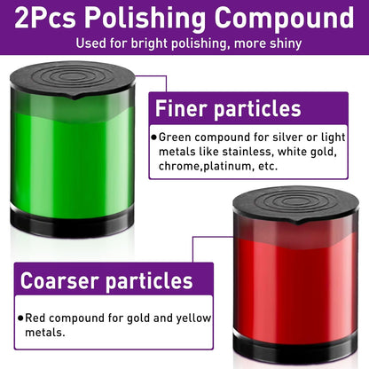 114 PCS Polishing Kit with 2Pcs Polishing Compound for Dremel, Abrasive Buffing Wheels Polishing Bits for Rotary Tool Accessories with 1/8 Inch Shank, Sanding Kit for Metal Wood Watch Jewelry Brass