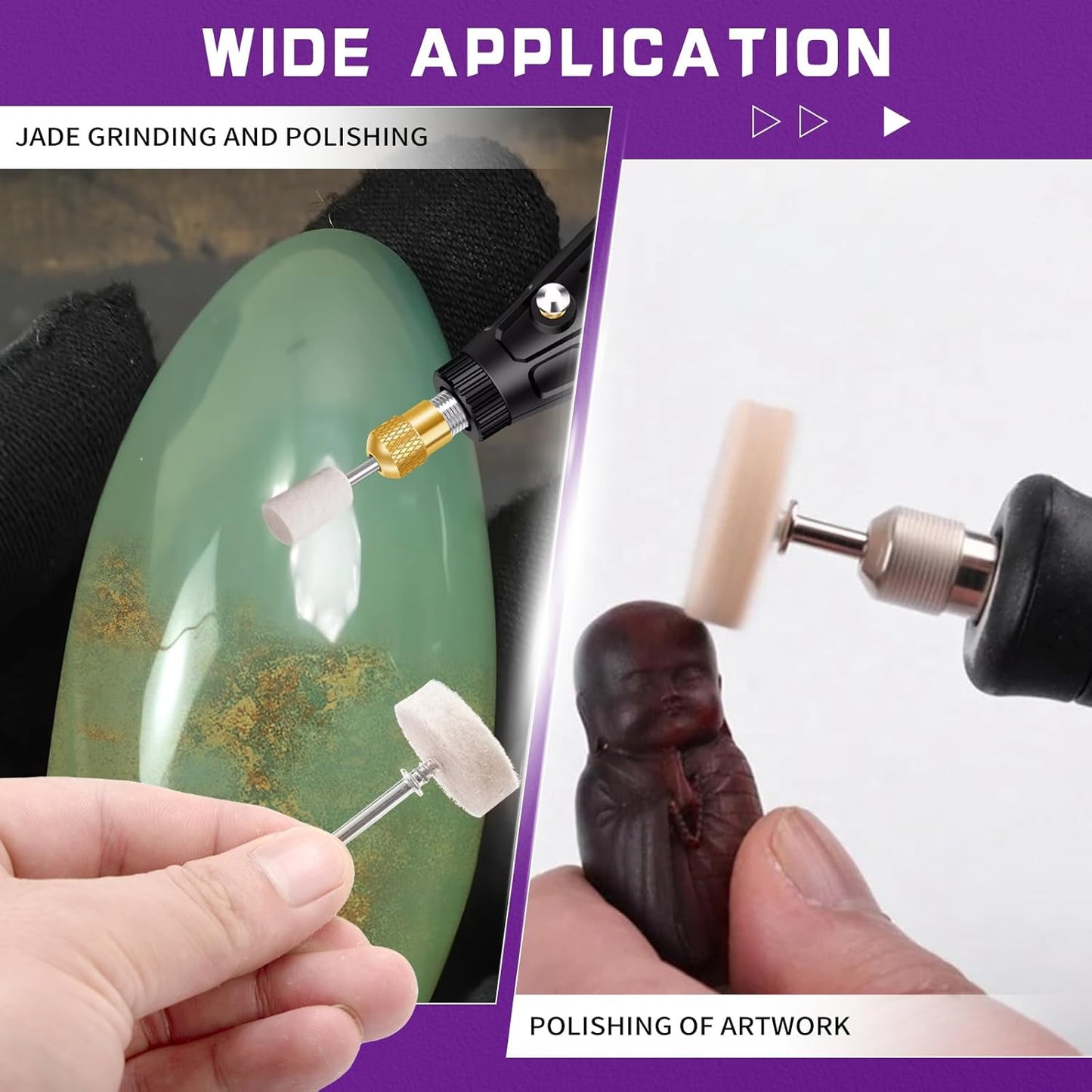 80Pcs Buffing Wheels Kit With 2Pcs Compound Compatible With Dremel Rotary Tool, Different Shapes of Polishing Wheel for Drill With 3mm(1/8'') Shank for Metal Jade Glass