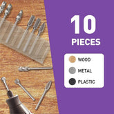 10Pcs Tungsten Carbide Burr Set – Double Cut, 1/8" (3mm) Shank