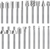 20Pcs HSS Wood Carving & Engraving Bits Set – 1/8" (3mm) Shank