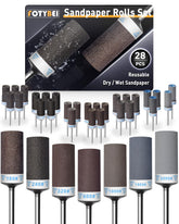 28Pcs Sanding Drums Sandpaper Sticks Set for Dremel Rotary Tool