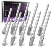 10Pcs Tungsten Carbide Burr Set – Double Cut, 1/8" (3mm) Shank