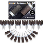1500 2000 2500 3000 Grit Reusable Sanding Rolls & Sticks Kit for Dremel Rotary Tool with 1/8" Shank, 16Pcs Sanding Drums Accessories Dry/Wet Abrasive Cylinders for Wood/Metal/Jade Polishing