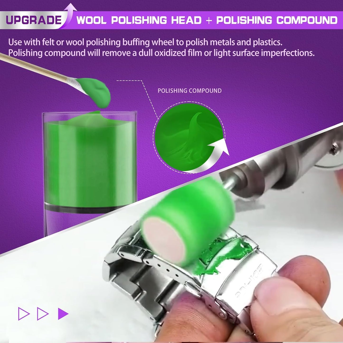 80Pcs Buffing Wheels Kit With 2Pcs Compound Compatible With Dremel Rotary Tool, Different Shapes of Polishing Wheel for Drill With 3mm(1/8'') Shank for Metal Jade Glass