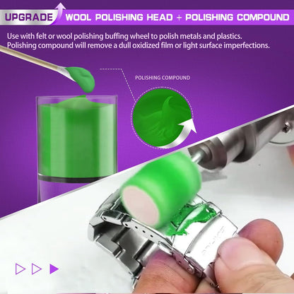 80Pcs Buffing Wheels Kit With 2Pcs Compound Compatible With Dremel Rotary Tool, Different Shapes of Polishing Wheel for Drill With 3mm(1/8'') Shank for Metal Jade Glass