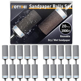1500 2000 2500 3000 Grit Reusable Sanding Rolls & Sticks Kit for Dremel Rotary Tool with 1/8" Shank, 16Pcs Sanding Drums Accessories Dry/Wet Abrasive Cylinders for Wood/Metal/Jade Polishing