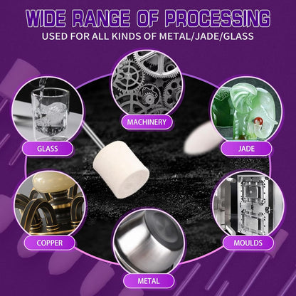 80Pcs Buffing Wheels Kit With 2Pcs Compound Compatible With Dremel Rotary Tool, Different Shapes of Polishing Wheel for Drill With 3mm(1/8'') Shank for Metal Jade Glass