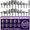 Diamond Grinding Bits Set – 46/120 Grit, 1/8" (3mm) Shank, 5 Options