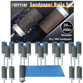 1500 2000 2500 3000 Grit Reusable Sanding Rolls & Sticks Kit for Dremel Rotary Tool with 1/8" Shank, 16Pcs Sanding Drums Accessories Dry/Wet Abrasive Cylinders for Wood/Metal/Jade Polishing
