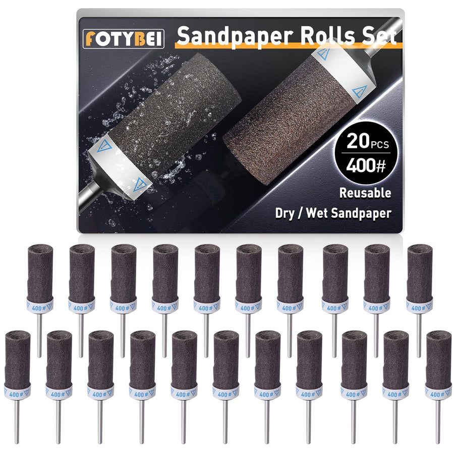 1500 2000 2500 3000 Grit Reusable Sanding Rolls & Sticks Kit for Dremel Rotary Tool with 1/8" Shank, 16Pcs Sanding Drums Accessories Dry/Wet Abrasive Cylinders for Wood/Metal/Jade Polishing