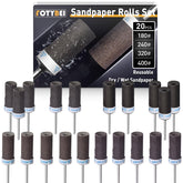 1500 2000 2500 3000 Grit Reusable Sanding Rolls & Sticks Kit for Dremel Rotary Tool with 1/8" Shank, 16Pcs Sanding Drums Accessories Dry/Wet Abrasive Cylinders for Wood/Metal/Jade Polishing