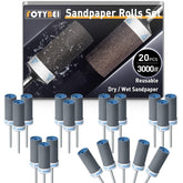 1500 2000 2500 3000 Grit Reusable Sanding Rolls & Sticks Kit for Dremel Rotary Tool with 1/8" Shank, 16Pcs Sanding Drums Accessories Dry/Wet Abrasive Cylinders for Wood/Metal/Jade Polishing