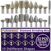 Diamond Grinding Bits Set – 46/120 Grit, 1/8" (3mm) Shank, 5 Options