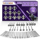 52Pcs 120 Grit Diamond Stone Carving Bits Set – 1/8" (3mm) Shank | YURINWOO