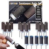 1500 2000 2500 3000 Grit Reusable Sanding Rolls & Sticks Kit for Dremel Rotary Tool with 1/8" Shank, 16Pcs Sanding Drums Accessories Dry/Wet Abrasive Cylinders for Wood/Metal/Jade Polishing