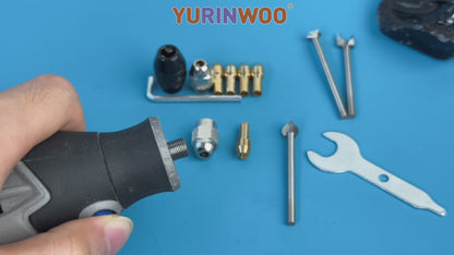 4486 Multi Chuck Set 15Pcs,Brass Collet Set,Collet Nut Kit,0.8-3.2mm Replacement Keyless Quick Change Chuck Rotary Tool Accessory Compatible with Dremel 3000(M7x0.75mm Long)