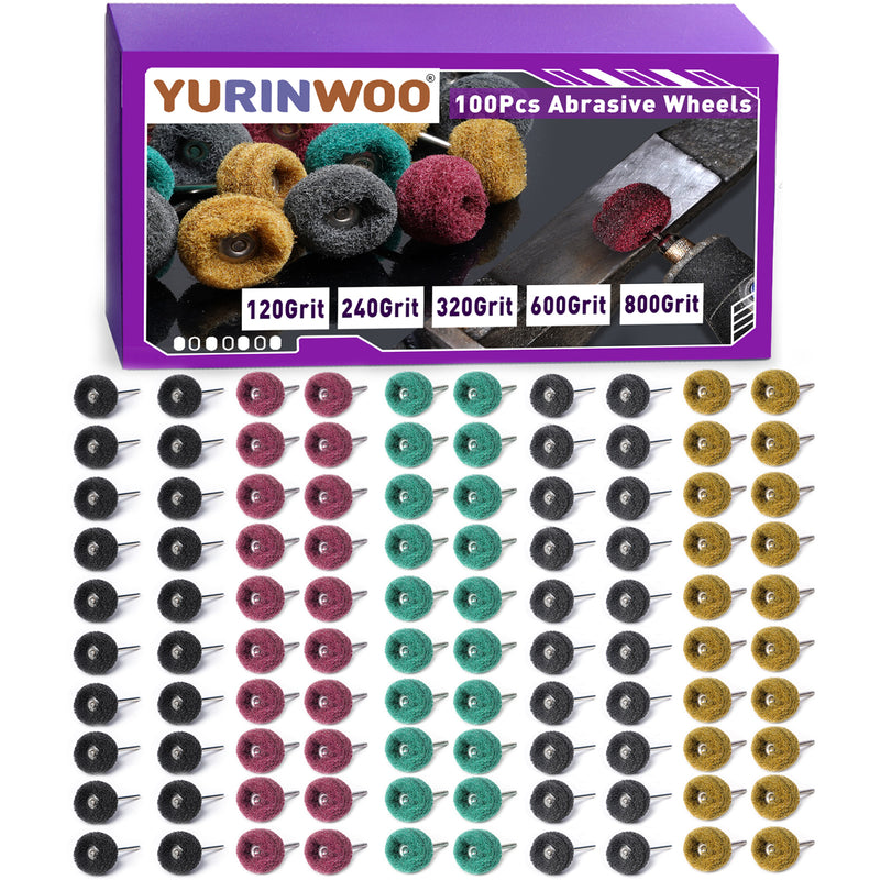 Rotary Tool Polishing Kit & Abrasive Buffing Wheels with 1/8" Shank